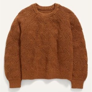 NWOT Old Navy Girls cable knit blouson sweater, size XL